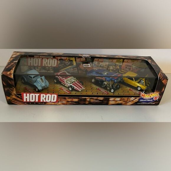MATTEL HOT WHEELS HOT ROD MAGAZINE 4 CAR SET SERIES 4 NIB - Picture 2 of 6